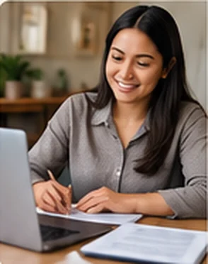 Auxiliar administrativa trabajando